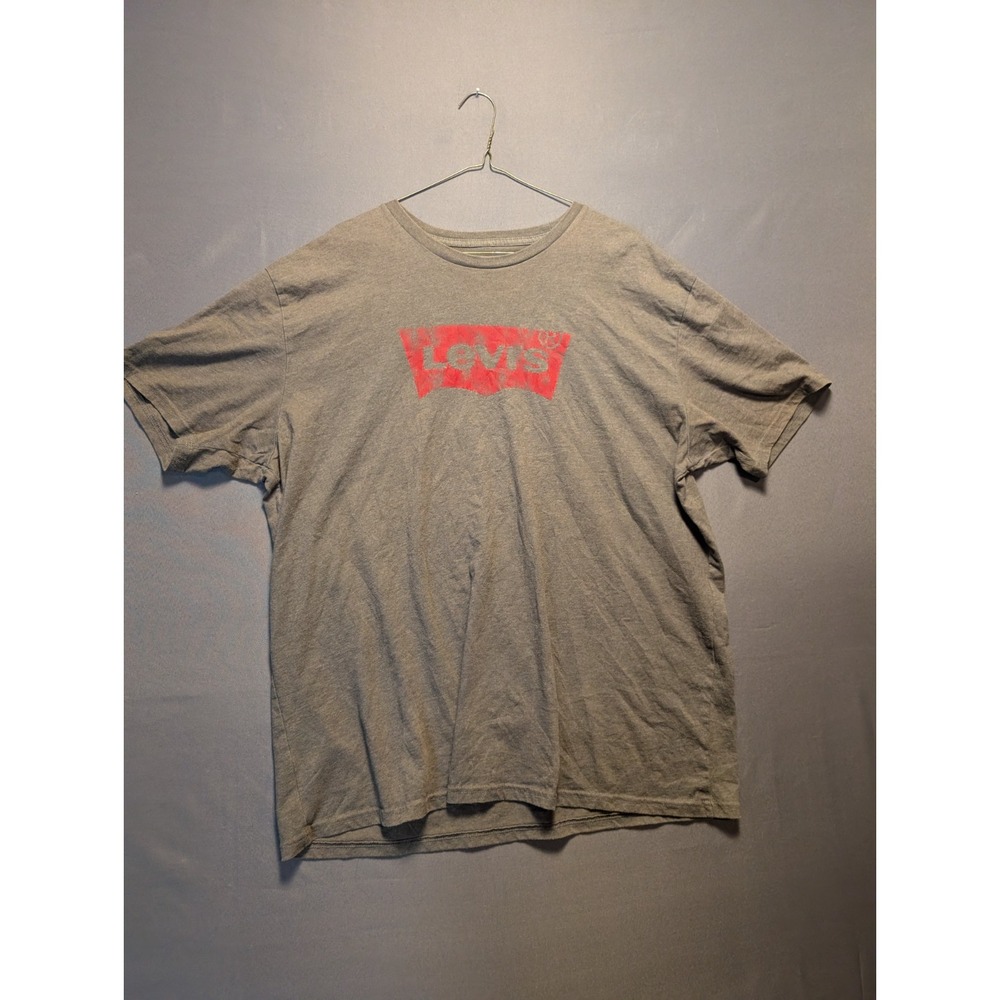 Levi's T-Shirt Mens 2XL Gray Batwing Graphic Cotton Crew Neck Classic Streetwear